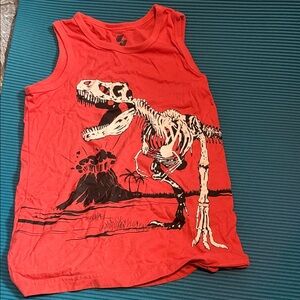 Dinosaur Graphic Kids Tank Top - Red